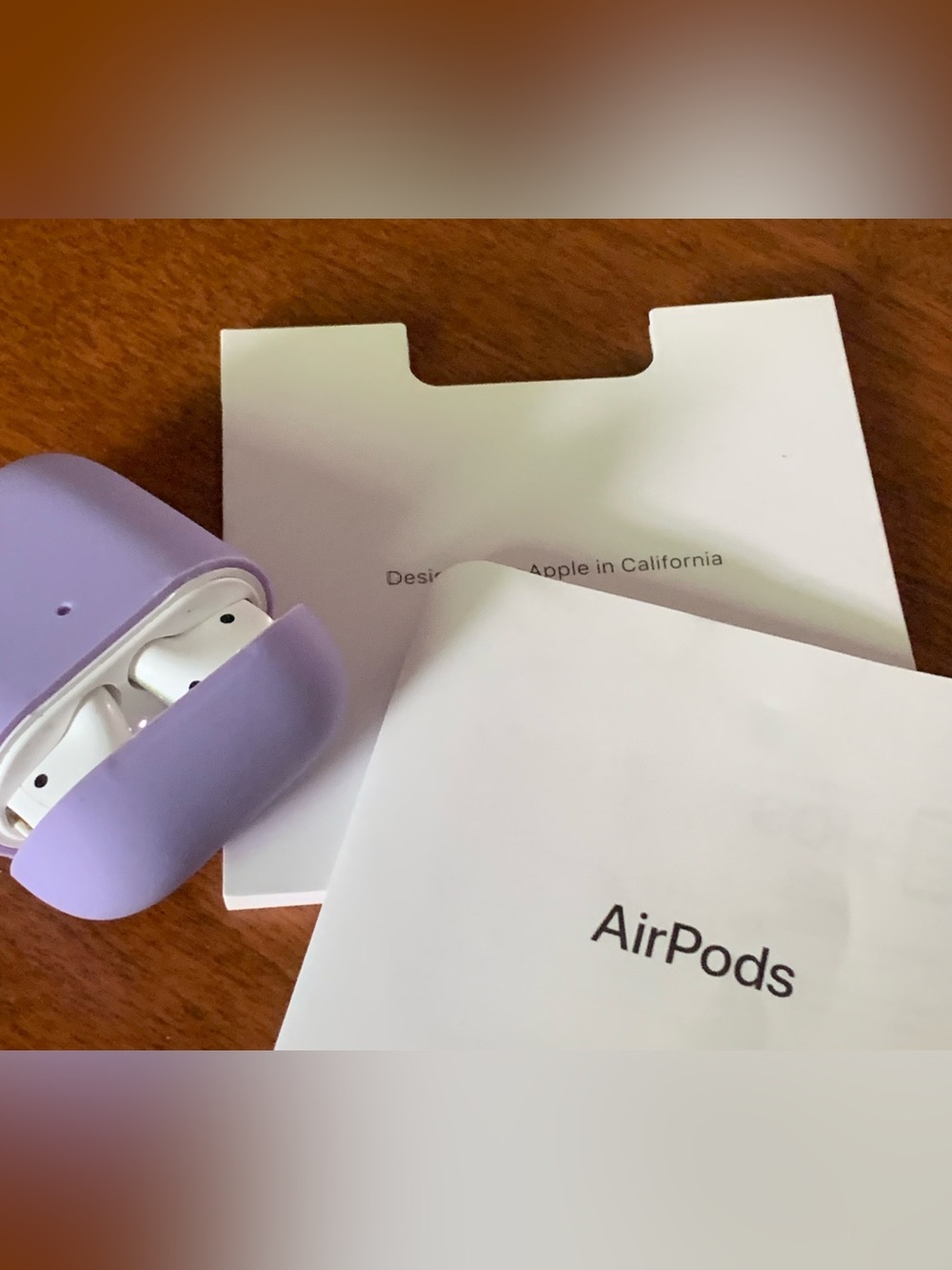 Apple AirPods with Lilac Silicone Protective Cover